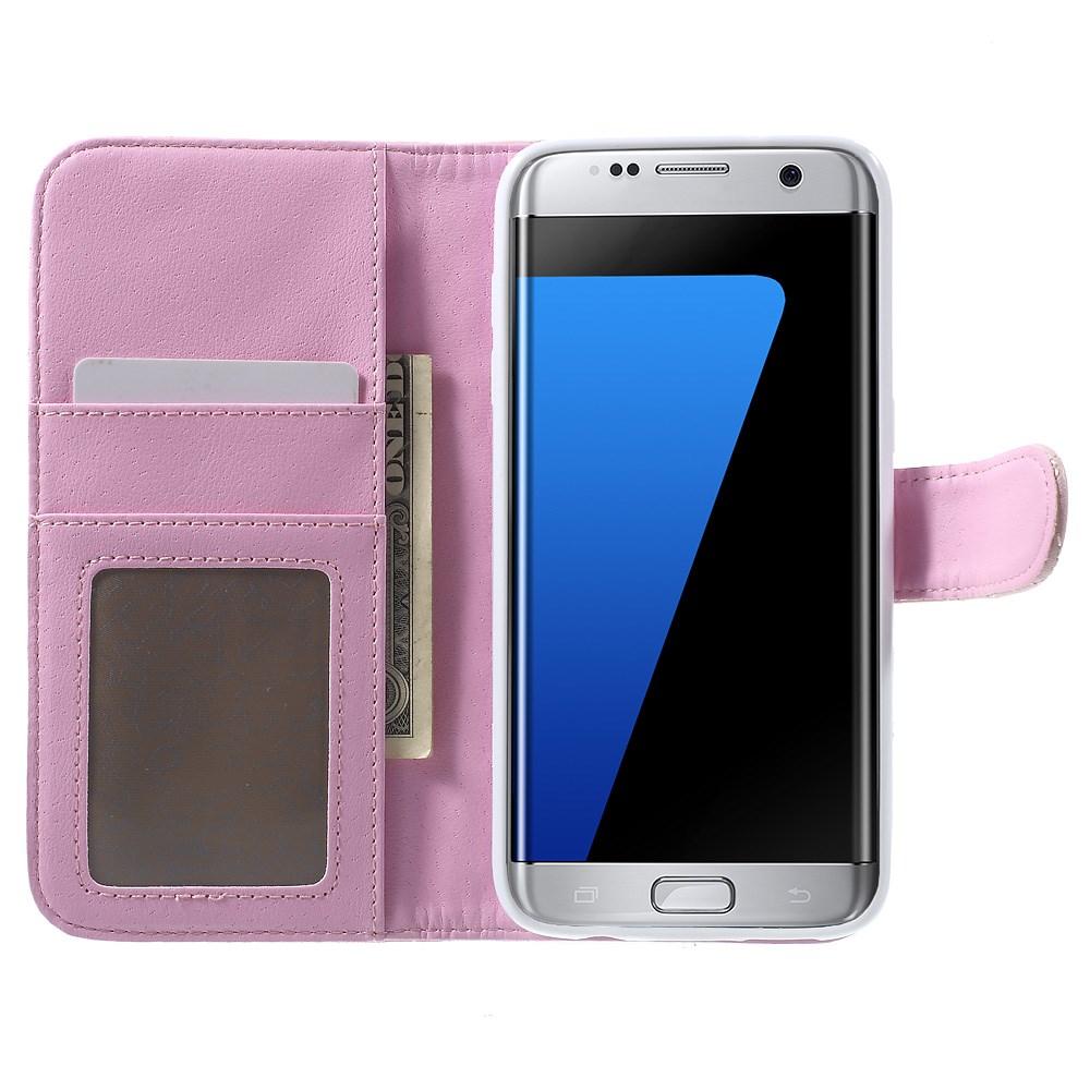 Lommebokdeksel Samsung Galaxy S7 Edge Quilted rosa