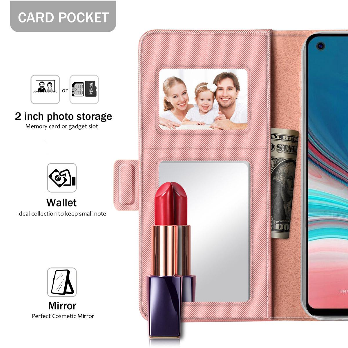 Lommebokdeksel Speil Galaxy A40 Rosa Gull