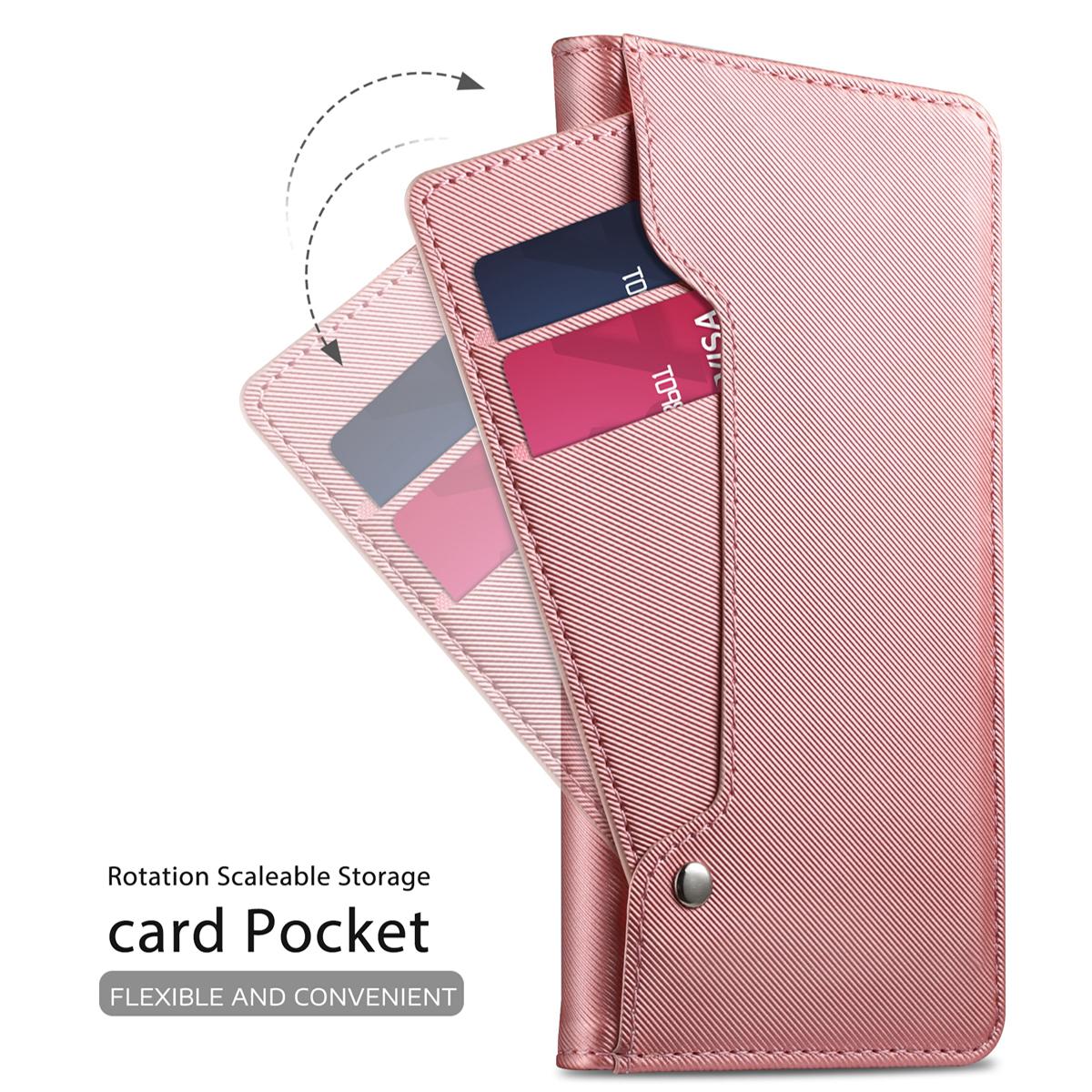 Lommebokdeksel Speil Galaxy Note 10 Plus Rosa Gull