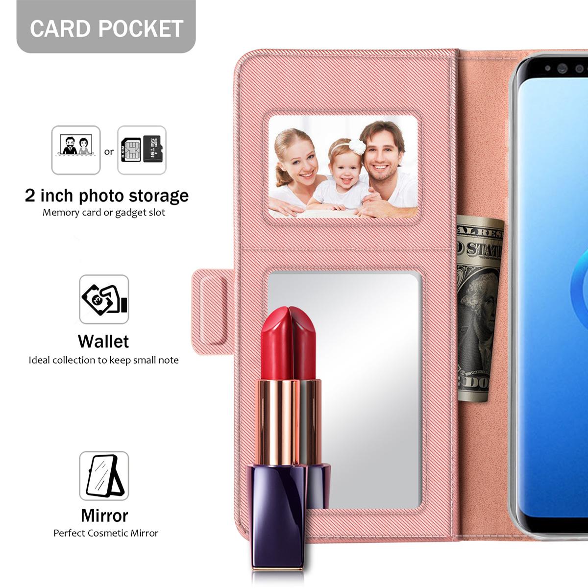 Lommebokdeksel Speil Galaxy S9 Rosa Gull