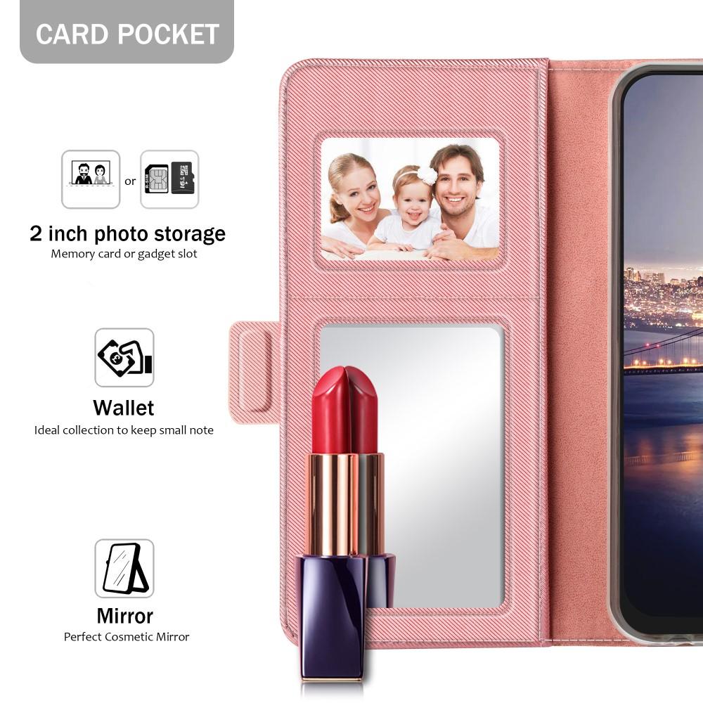 Lommebokdeksel Speil Huawei P20 Lite Rosa Gull