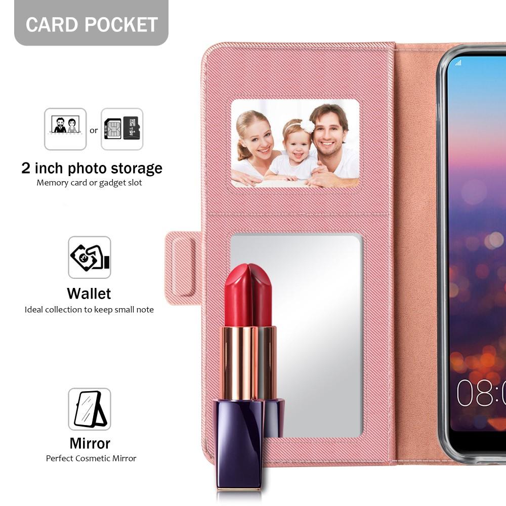 Lommebokdeksel Speil Huawei P20 Pro Rosa Gull