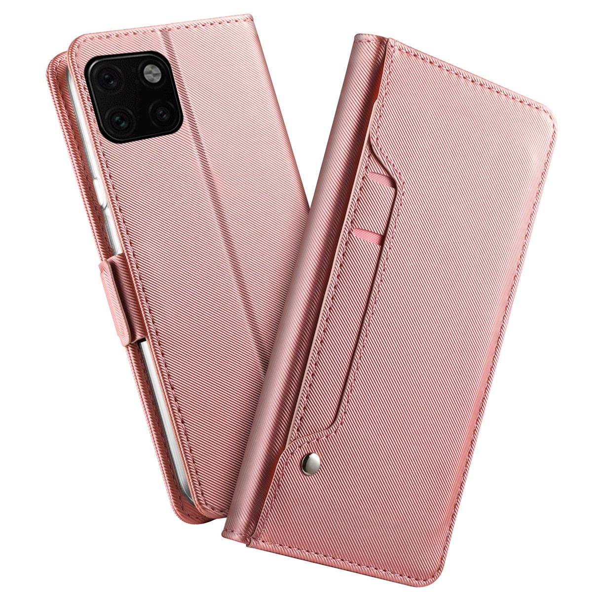 Lommebokdeksel Speil Apple iPhone 11 Pro Max Rosa Gull