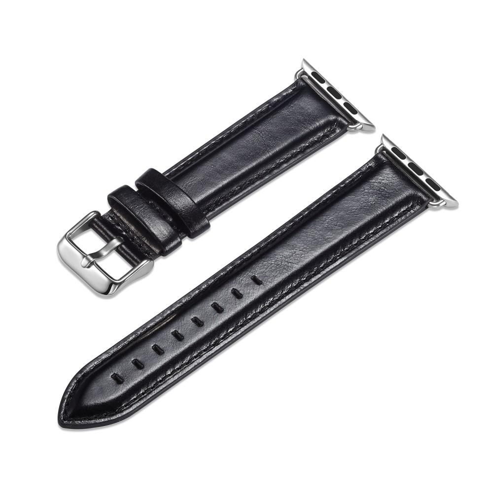 Premium Leather Watch Band Apple Watch 45mm Series 8 Black