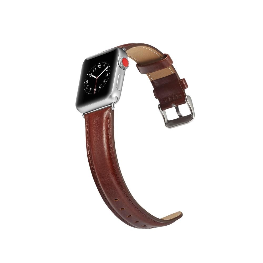 Premium Leather Watch Band Apple Watch 45mm Series 8 Brown