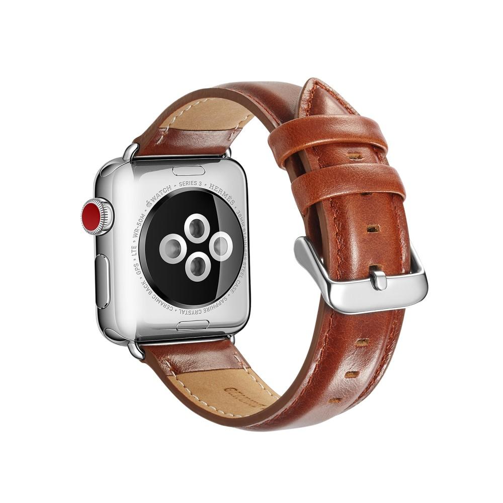 Premium Leather Watch Band Apple Watch Ultra 49mm Cognac