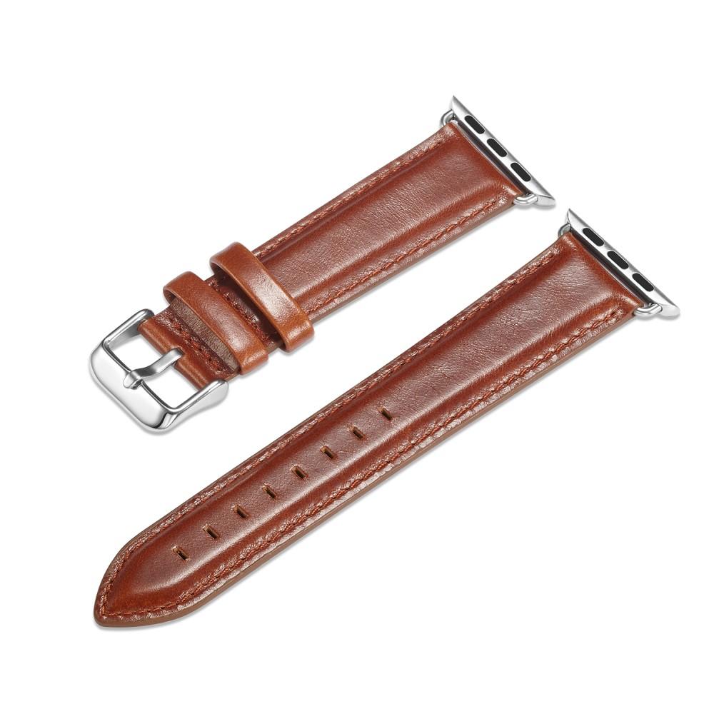 Premium Leather Watch Band Apple Watch Ultra 2 49mm Cognac