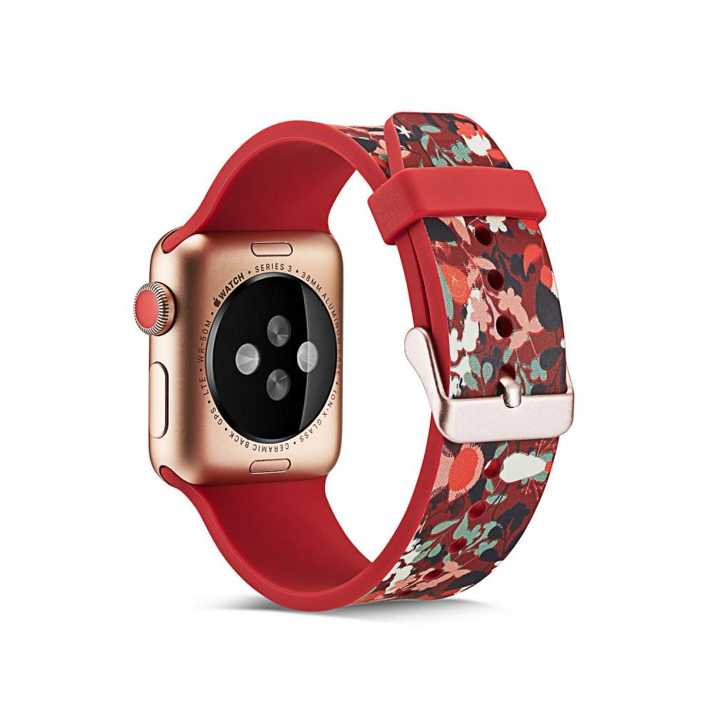 Silikonarmbånd Apple Watch 38/40/41 mm rød blommor