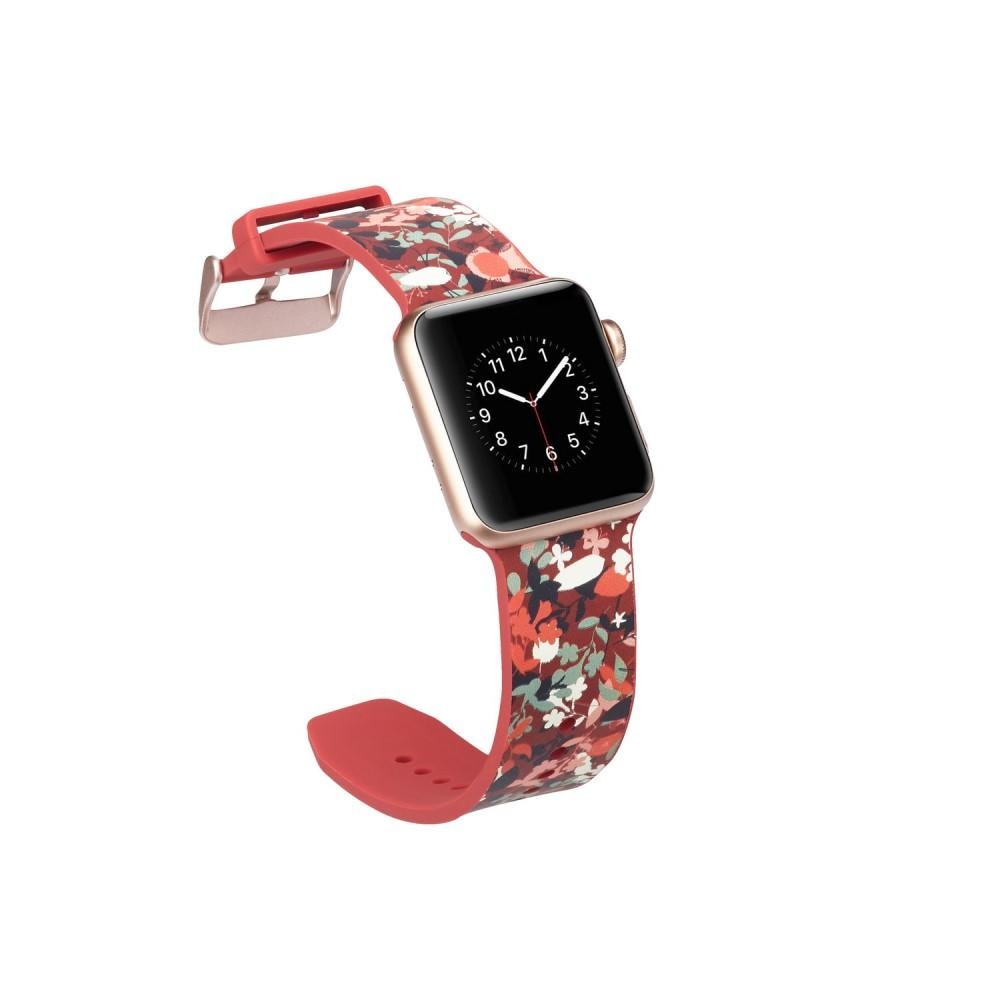 Silikonarmbånd Apple Watch 38/40/41 mm rød blommor