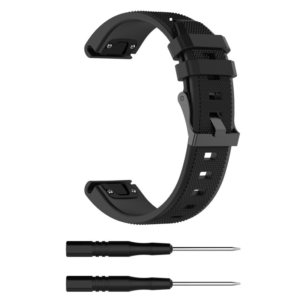 Garmin Fenix 5/5 Plus/6/6 Pro/7 Reim Silikon svart