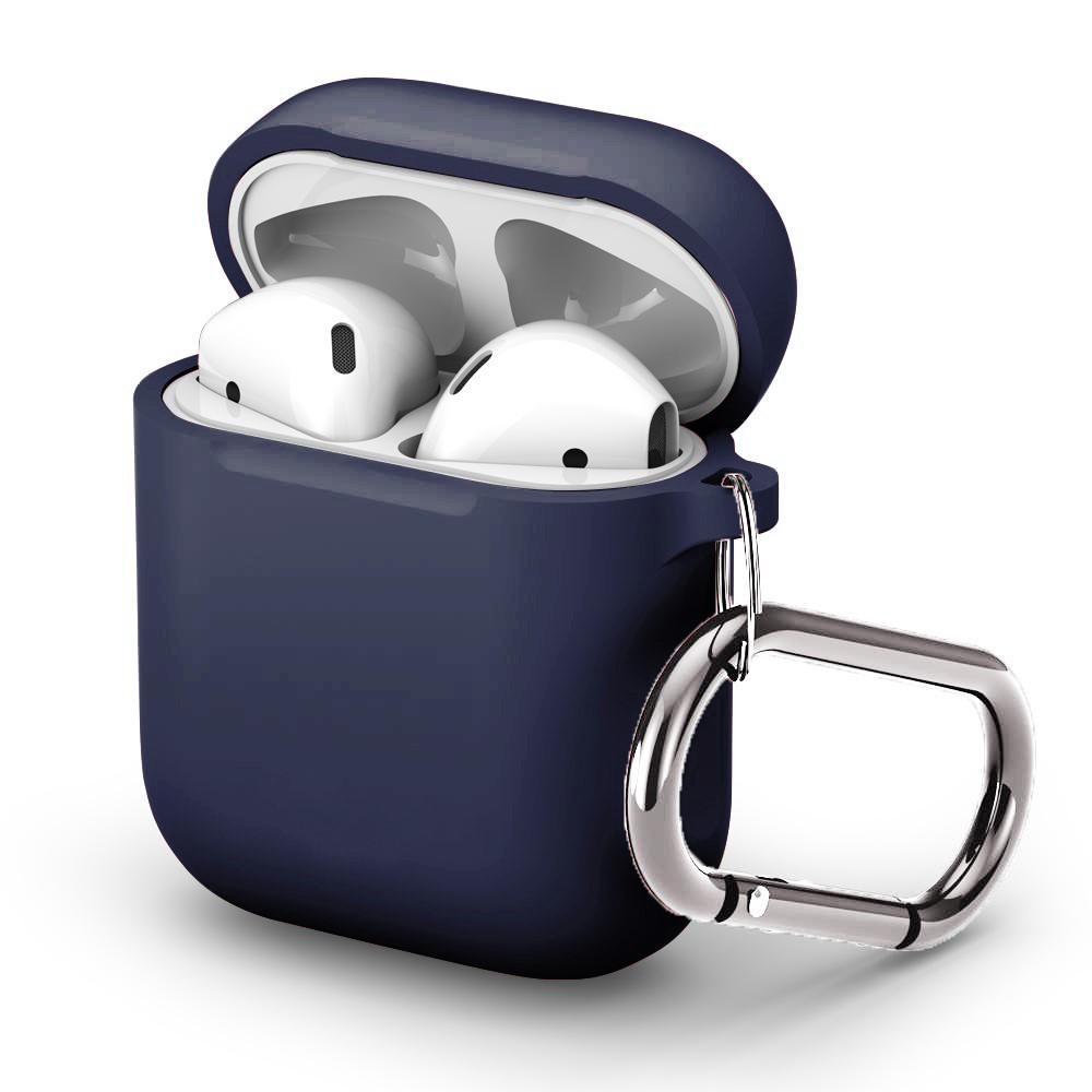 Silikondeksel med karabinkrok Apple AirPods marineblå
