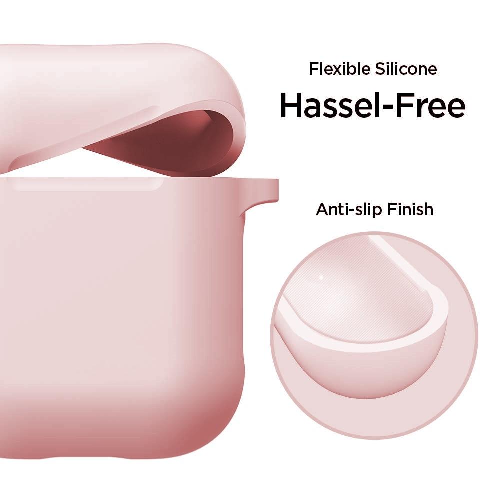 Silikondeksel med karabinkrok Apple AirPods rosa