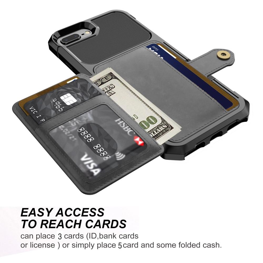 Tough Multi-slot Deksel iPhone 7 Plus/iPhone 6 Plus/6S Plu/iPhone 8 Plus Svart