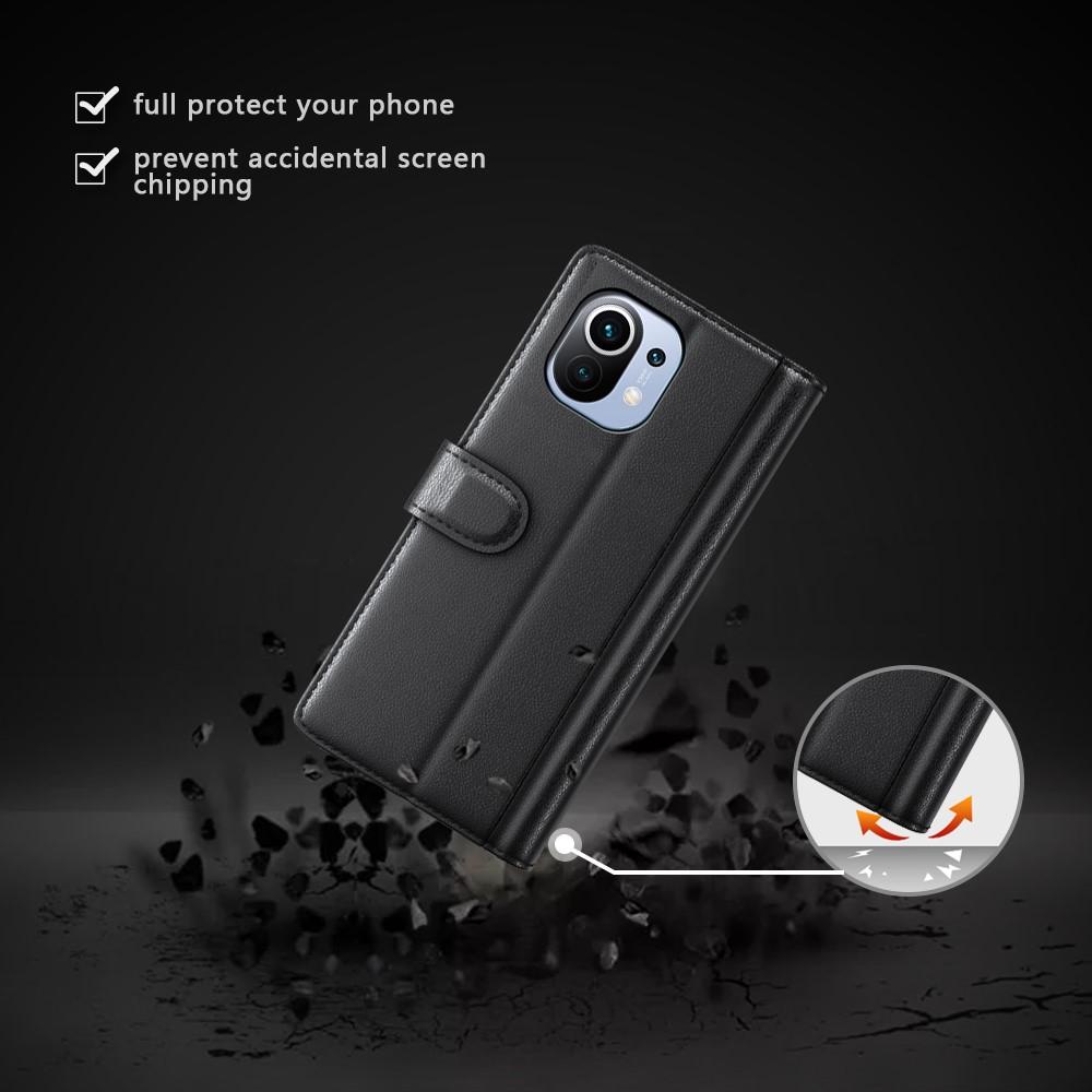 Ekte Lærveske Xiaomi Mi 11 Svart