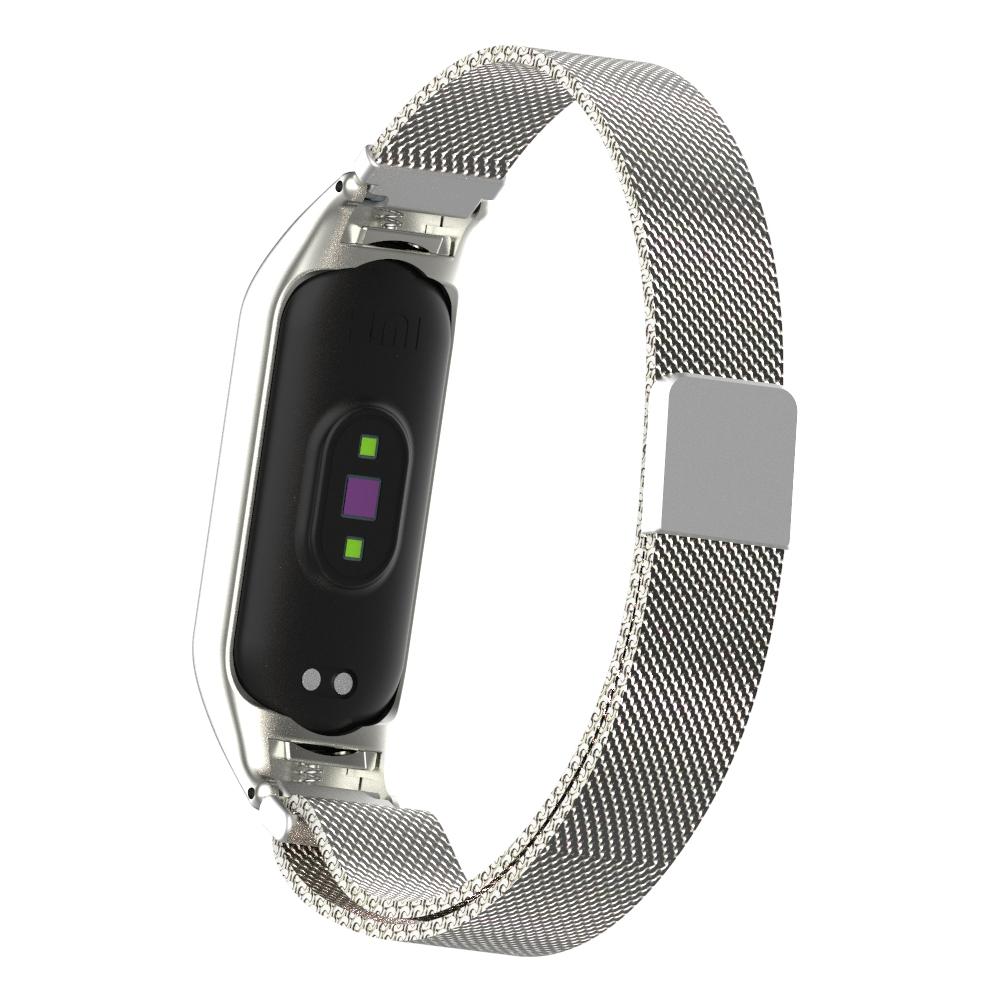 Xiaomi Mi Band 5/Mi Band 6 Reim Milanese Loop Sølv