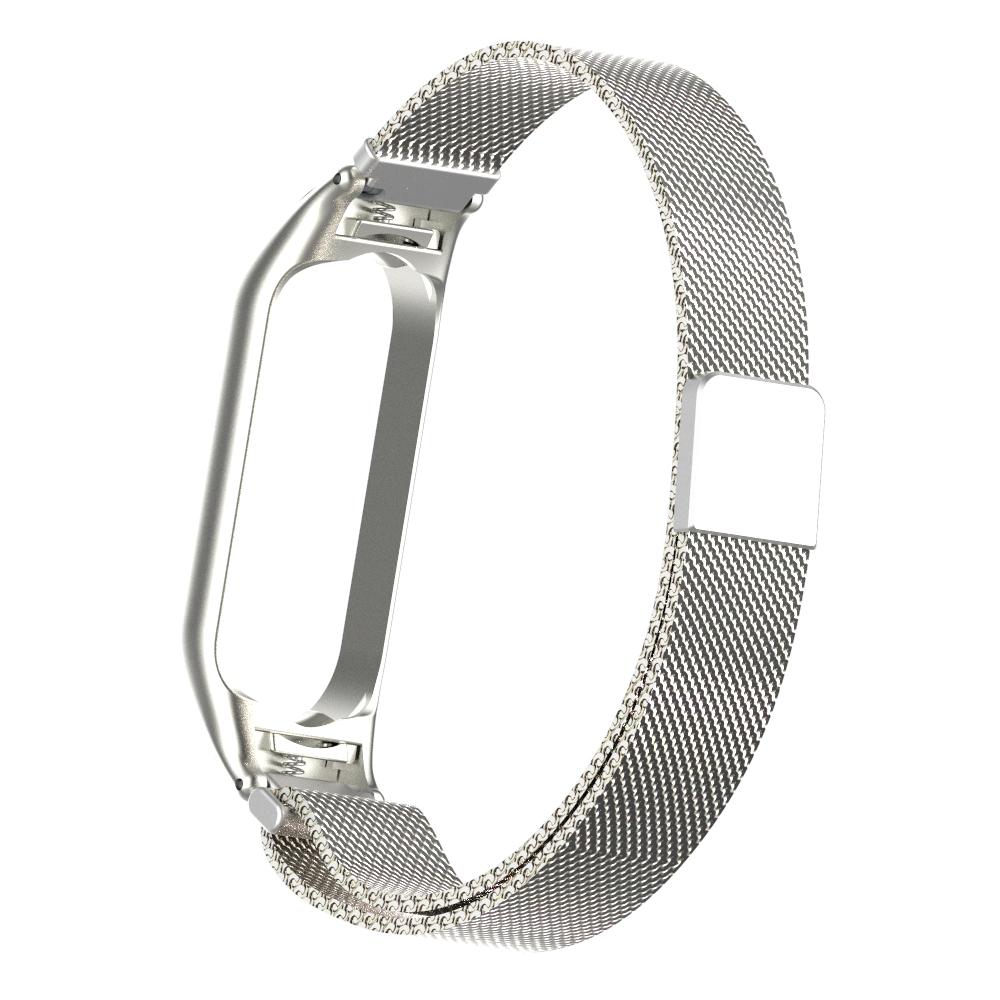Xiaomi Mi Band 5/Mi Band 6 Reim Milanese Loop Sølv