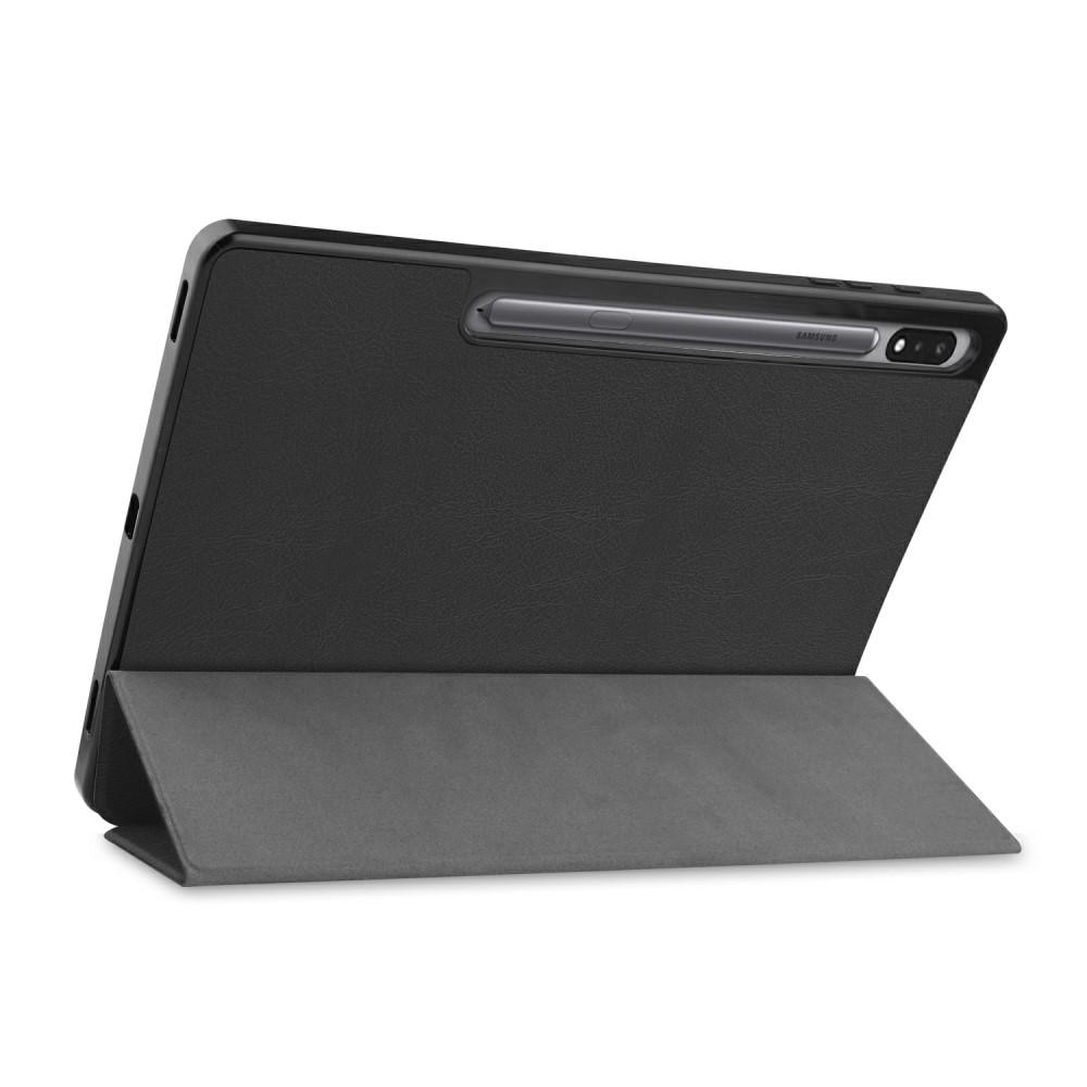 Etui Tri-fold Pencil-holder Galaxy Tab S7 Plus/S8 Plus 12.4 svart