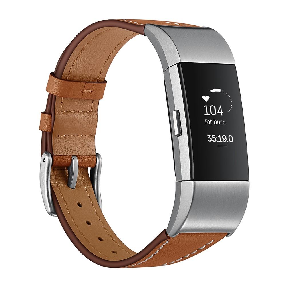 Fitbit Charge 2 Reim Lær Brun