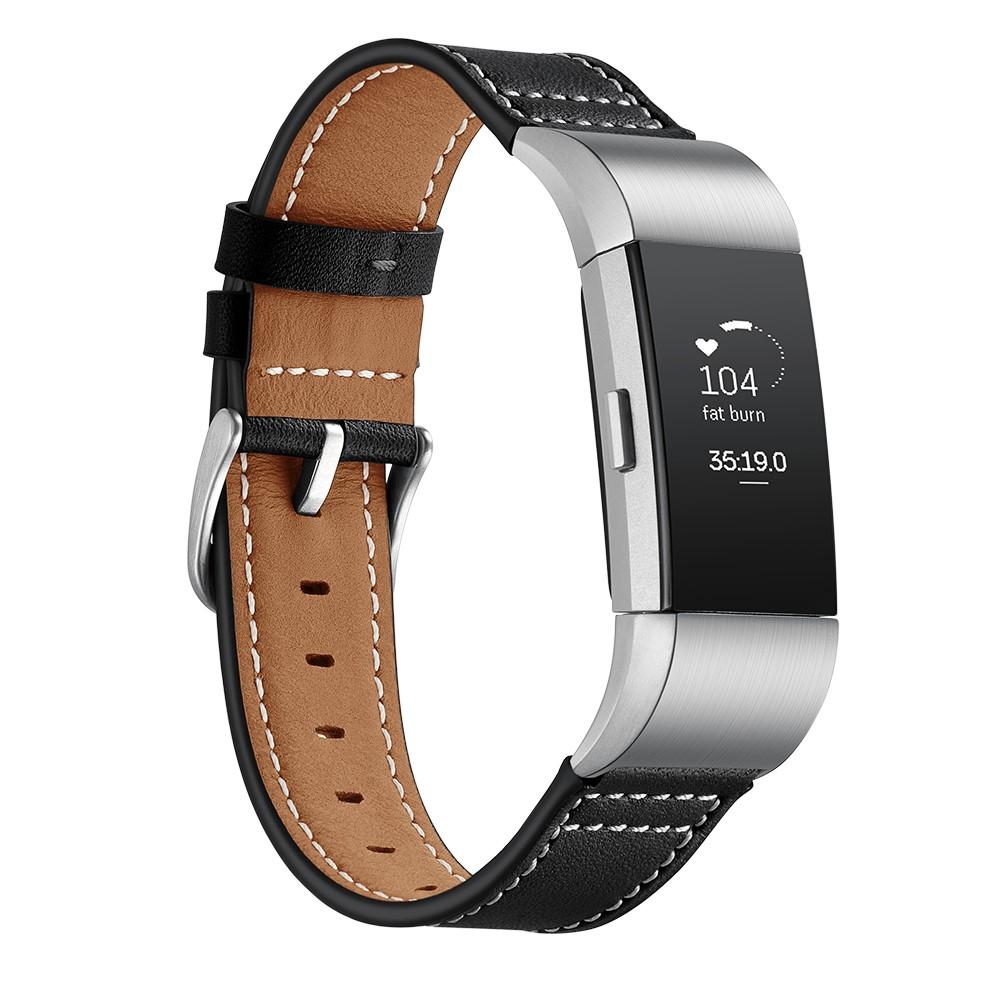 Fitbit Charge 2 Reim Lær Svart