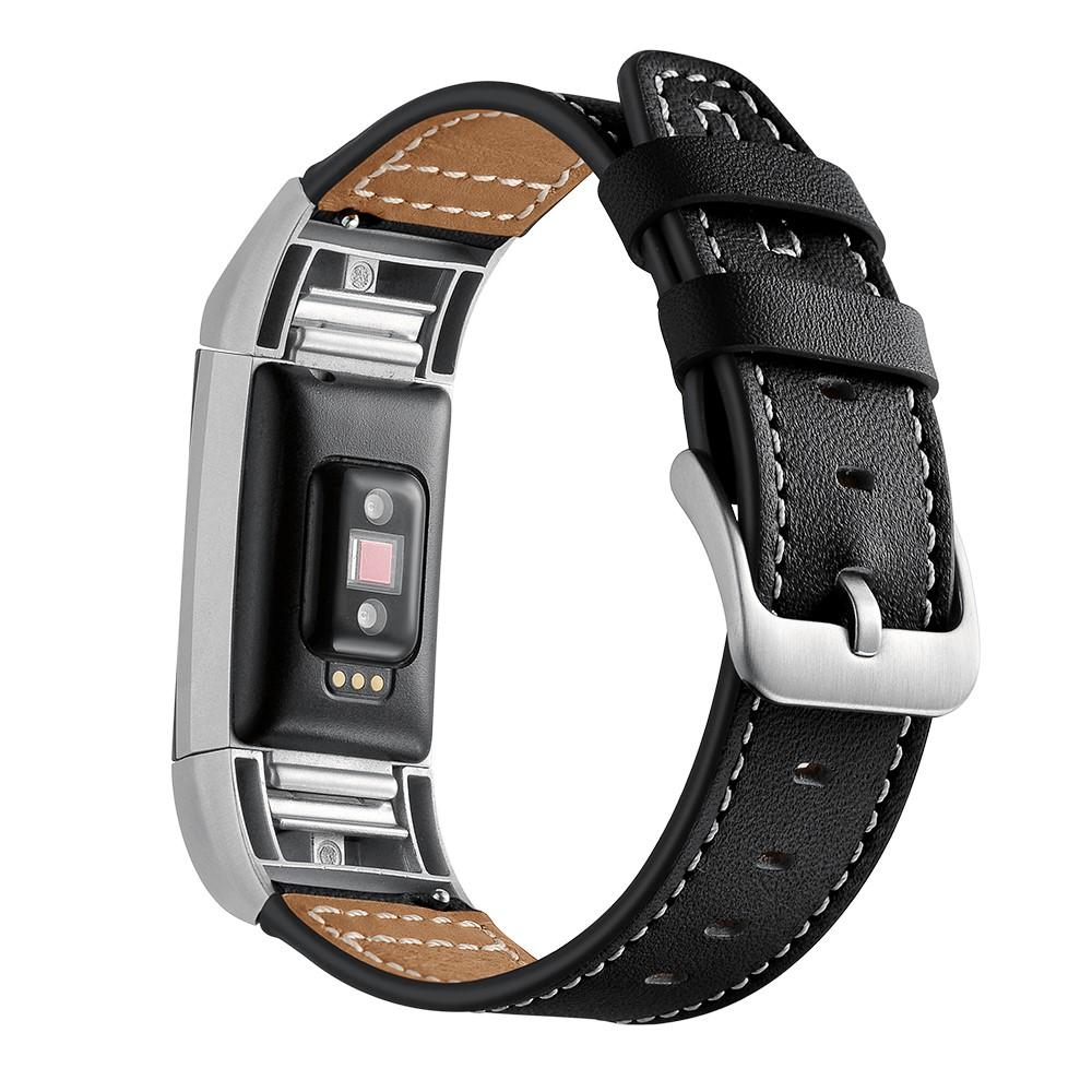 Fitbit Charge 2 Reim Lær Svart