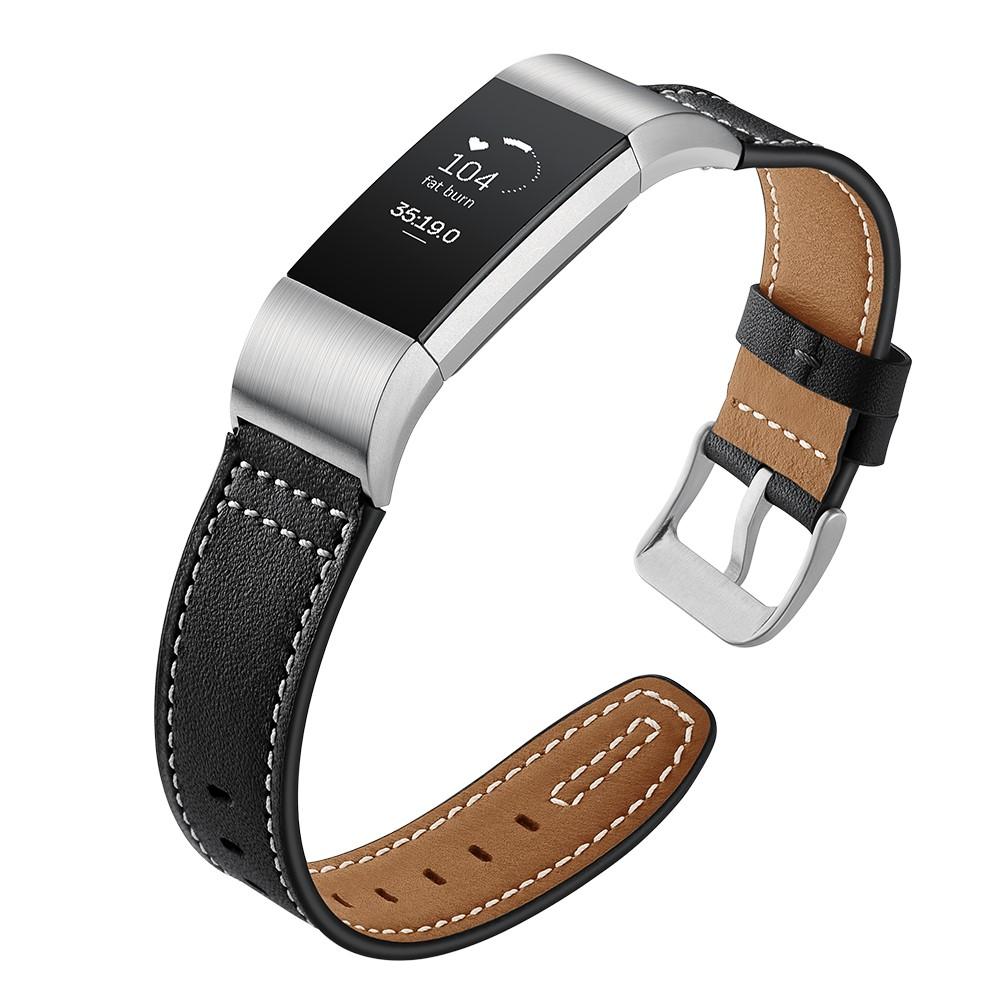 Fitbit Charge 2 Reim Lær Svart
