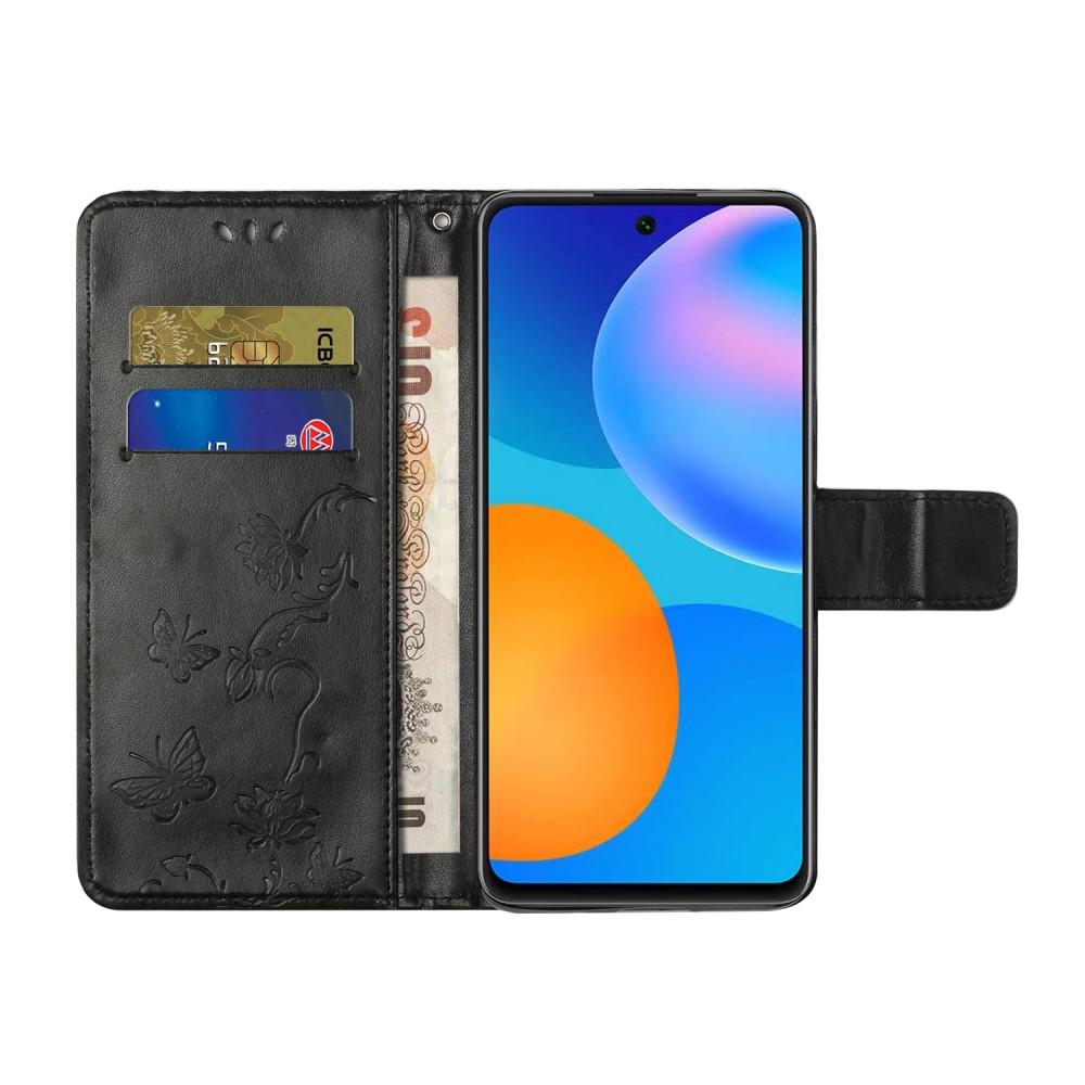 Lærveske Sommerfugler Samsung Galaxy S21 FE Svart