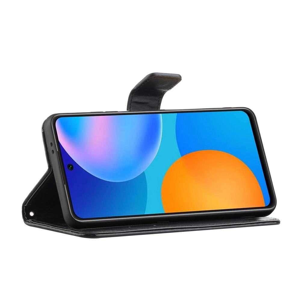 Lærveske Sommerfugler Samsung Galaxy S21 FE Svart