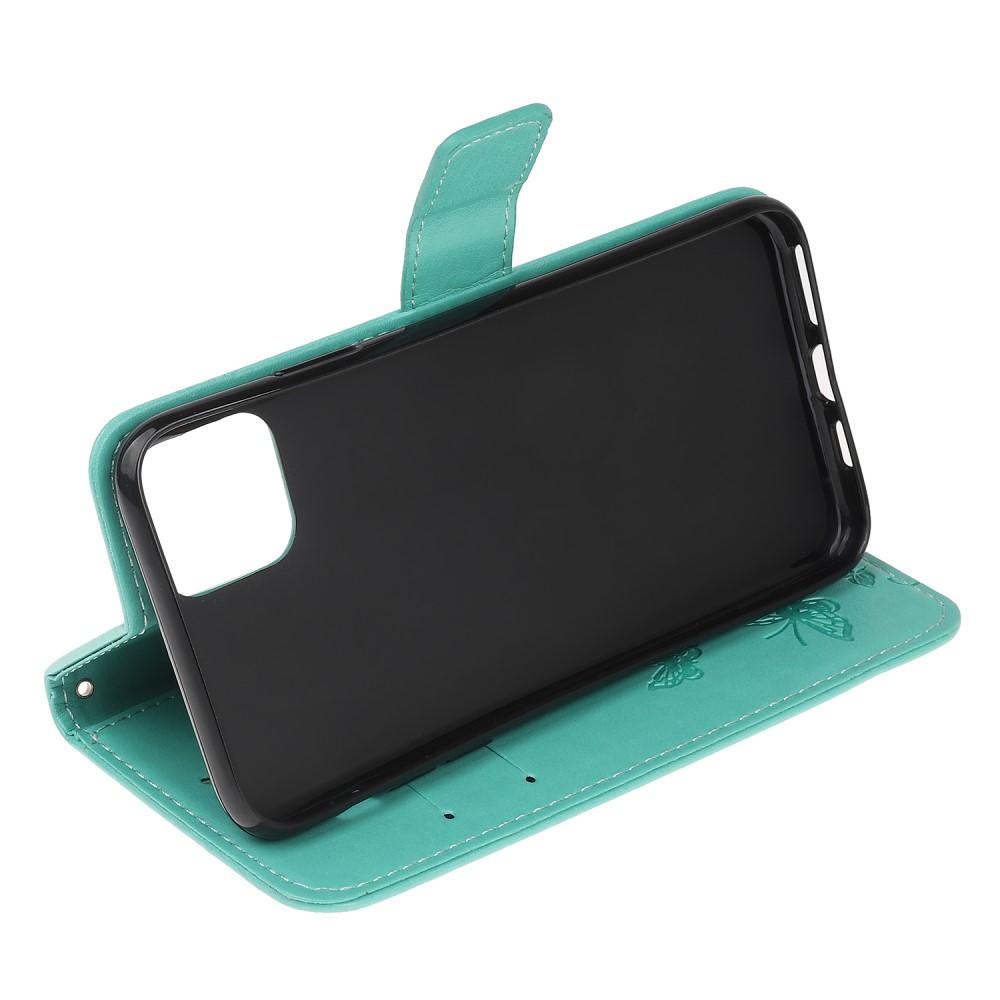 Lærveske Sommerfugler Apple iPhone 12 Mini Grønn