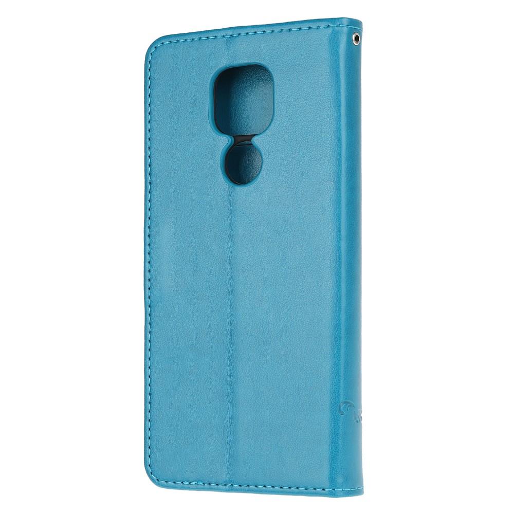 Lærveske Sommerfugler Motorola Moto E7 Plus/Moto G9 Play Blå