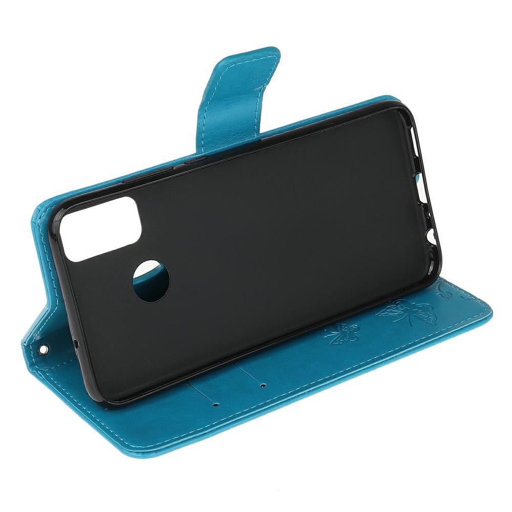 Lærveske Sommerfugler Motorola Moto G30/Moto G10/Moto G20 Blå