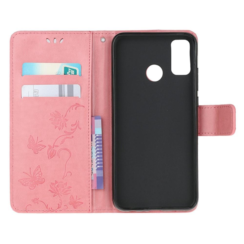 Lærveske Sommerfugler Motorola Moto G30/Moto G10/Moto G20 Rosa