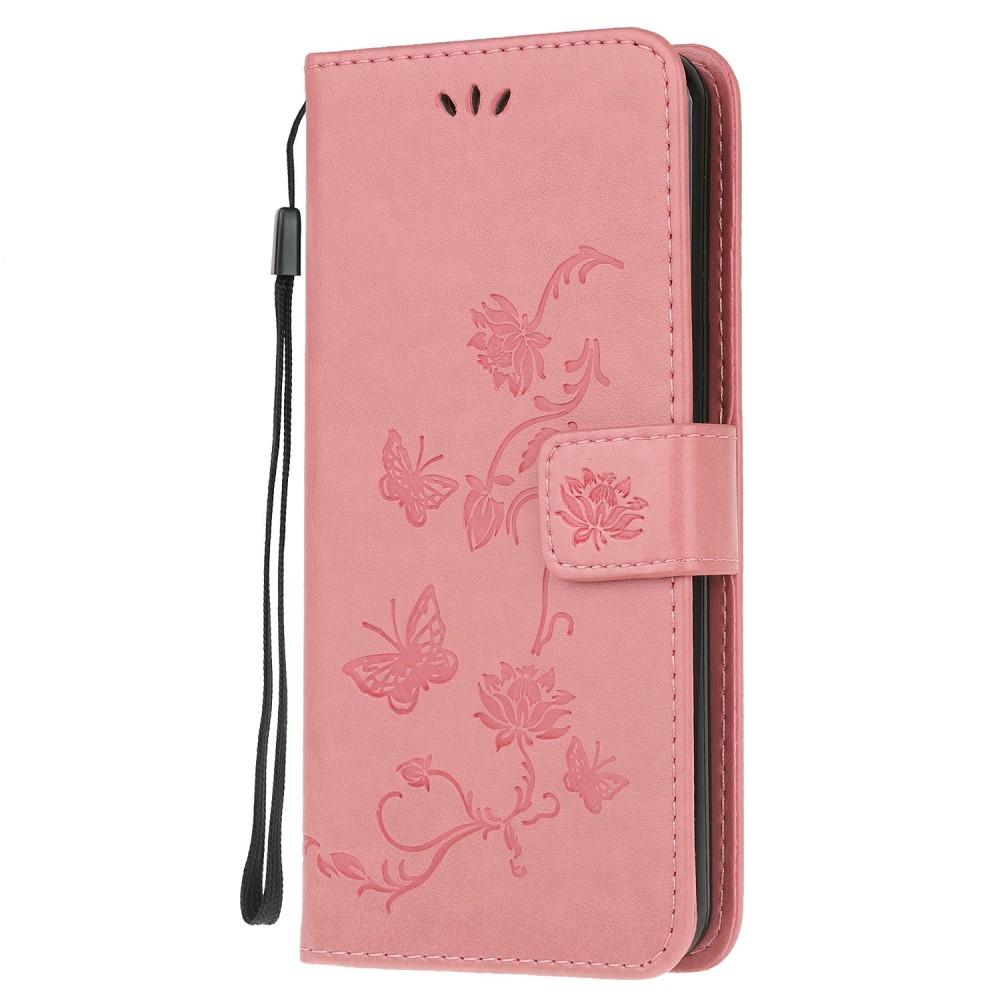 Lærveske Sommerfugler Motorola Moto G30/Moto G10/Moto G20 Rosa