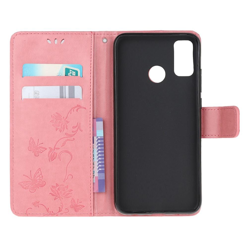 Lærveske Sommerfugler Motorola Moto G50 Rosa