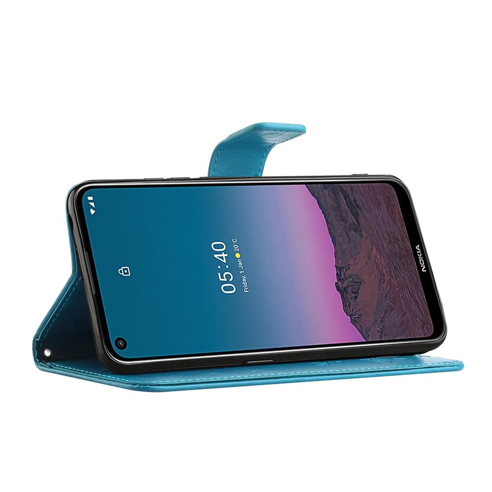 Lærveske Sommerfugler Nokia 5.4 Blå