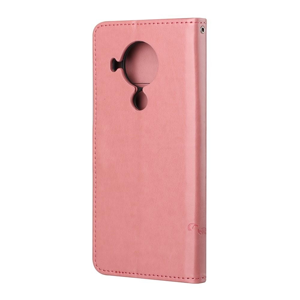 Lærveske Sommerfugler Nokia 5.4 rosa