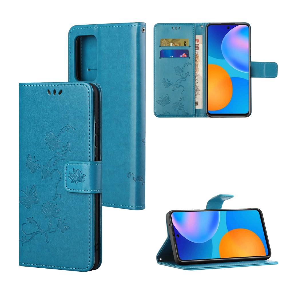 Lærveske Sommerfugler Xiaomi Redmi Note 10 Pro Blå