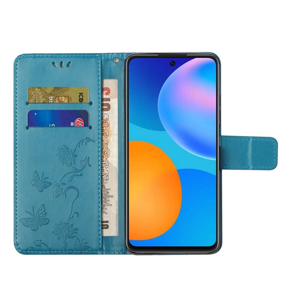 Lærveske Sommerfugler Xiaomi Redmi Note 10 Pro Blå