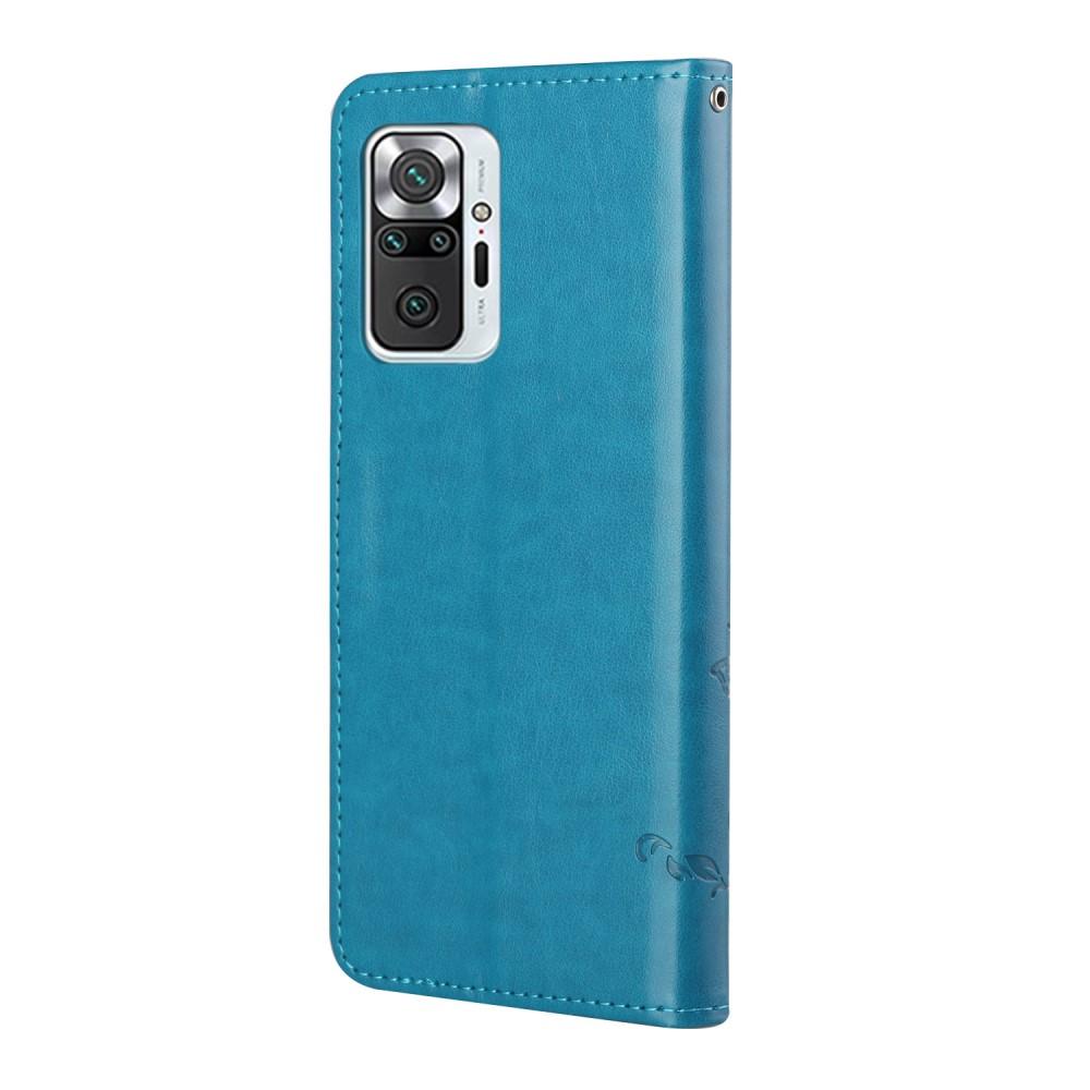 Lærveske Sommerfugler Xiaomi Redmi Note 10 Pro Blå