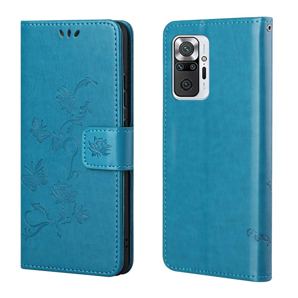 Lærveske Sommerfugler Xiaomi Redmi Note 10 Pro Blå