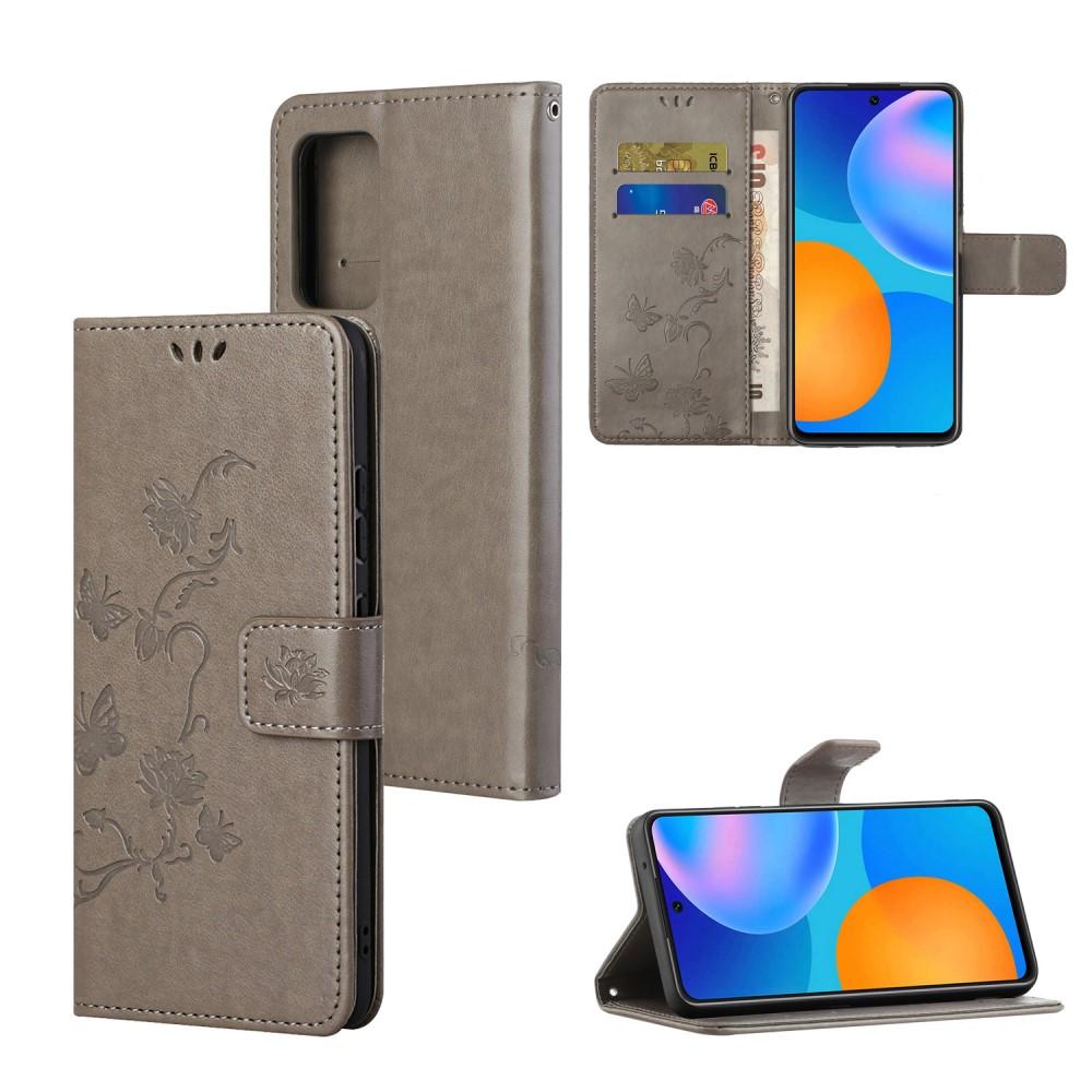 Lærveske Sommerfugler Xiaomi Redmi Note 10 Pro Grå