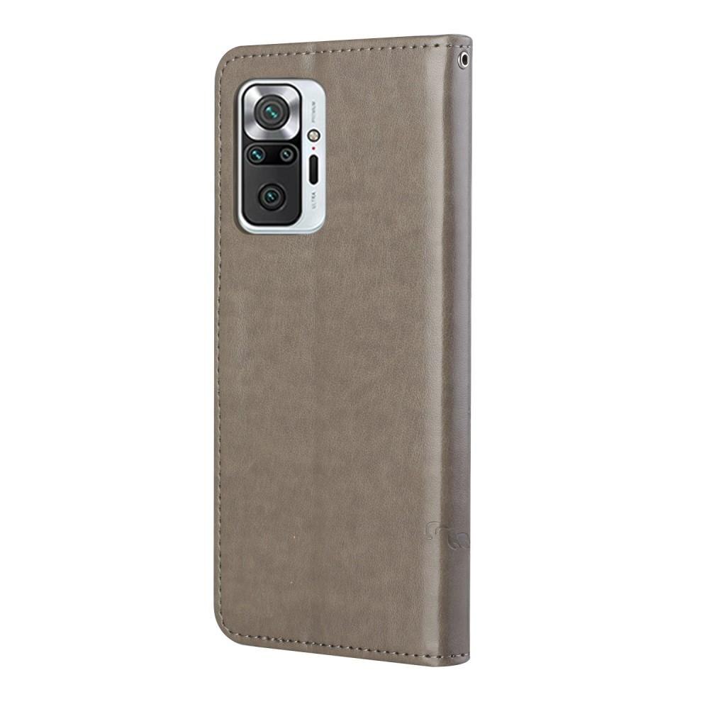 Lærveske Sommerfugler Xiaomi Redmi Note 10 Pro Grå