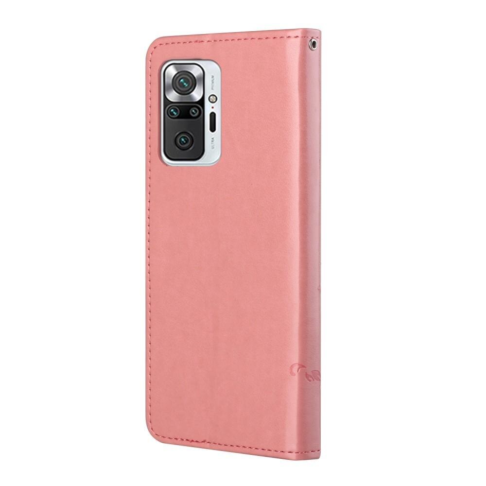 Lærveske Sommerfugler Xiaomi Redmi Note 10 Pro Rosa