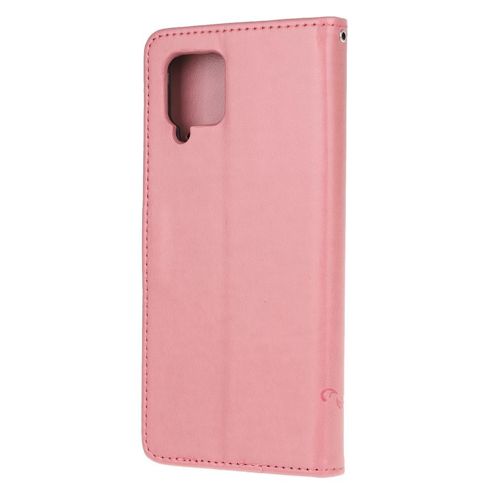 Lærveske Sommerfugler Samsung Galaxy A12 5G Rosa