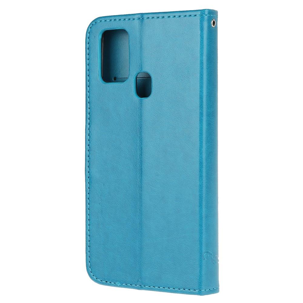 Lærveske Sommerfugler Samsung Galaxy A21s Blå