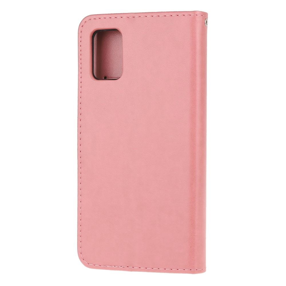 Lærveske Sommerfugler Samsung Galaxy A41 Rosa