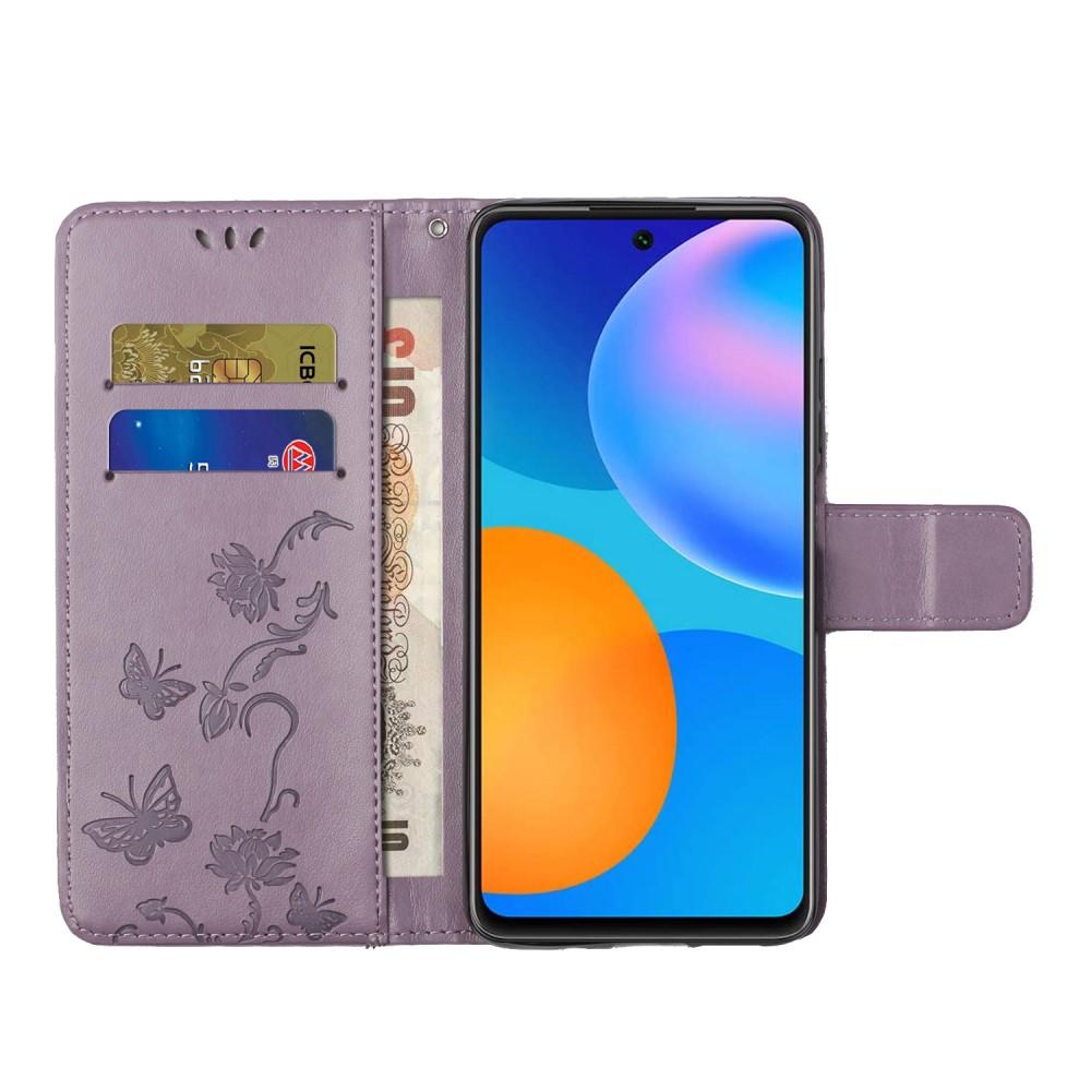 Lærveske Sommerfugler Samsung Galaxy S21 Plus Lilla