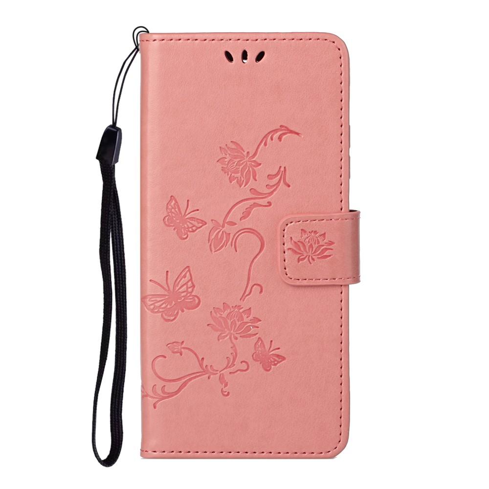 Lærveske Sommerfugler Samsung Galaxy S21 Plus Rosa