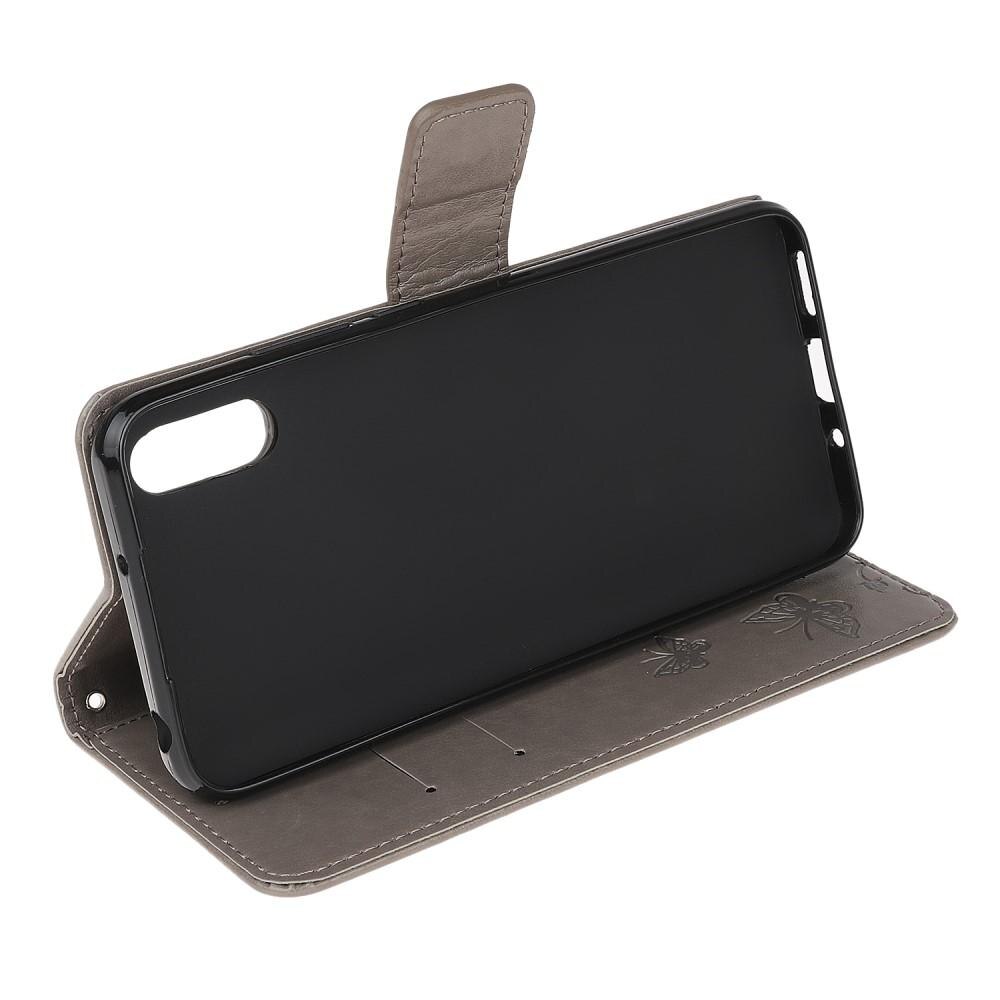 Lærveske Sommerfugler Samsung Galaxy Xcover 5 Grå