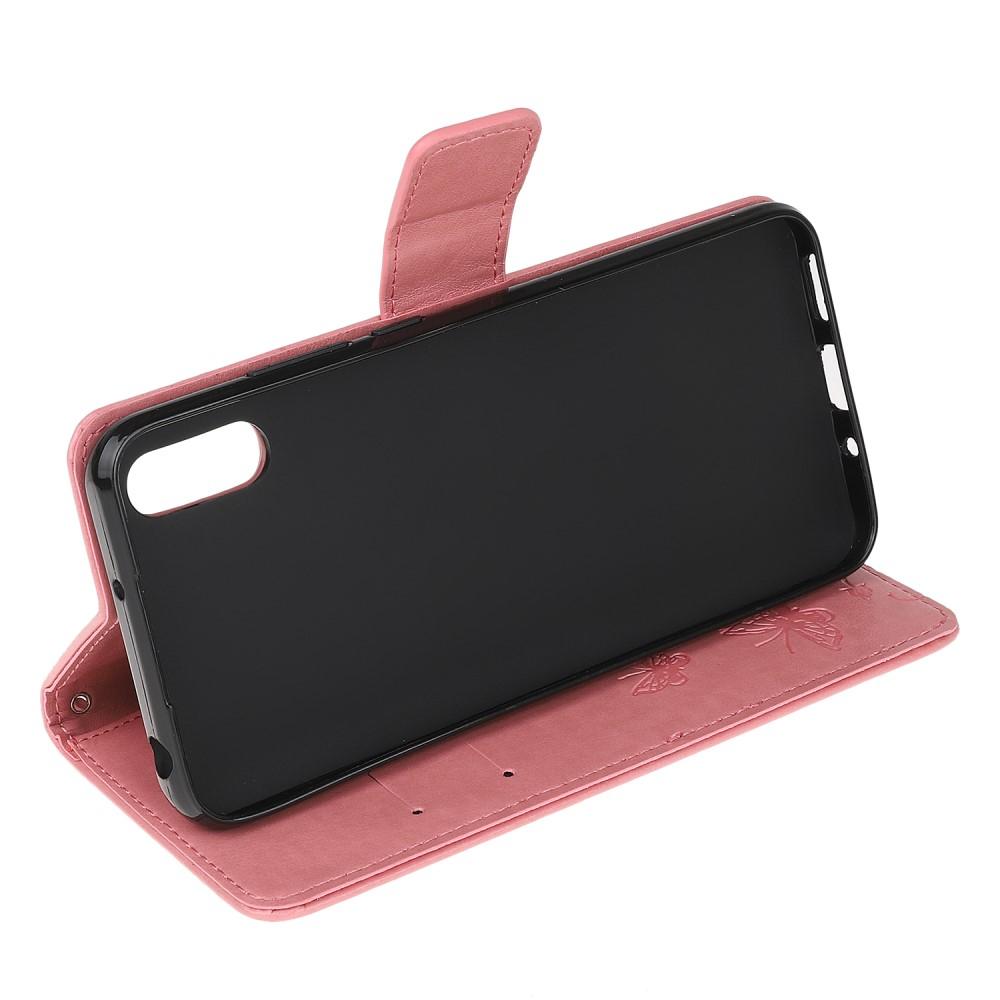 Lærveske Sommerfugler Samsung Galaxy Xcover 5 rosa