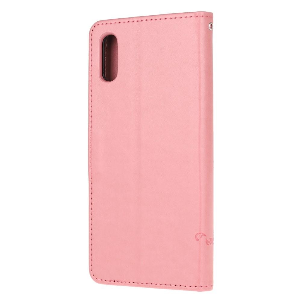 Lærveske Sommerfugler Samsung Galaxy Xcover 5 rosa